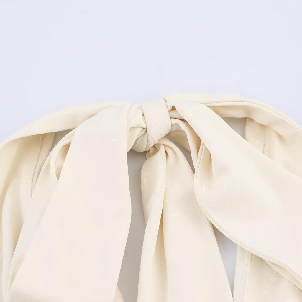 2025 Spring/Summer Sexy Deep V-Neck Halter Backless Hip-Hugging Dress for Women