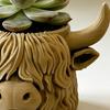 Highland Cow Planter 3D Printed Cute Animal Flower Pot Mini Cow Plant Container for Indoor Outdoor Desk Patio Garden Decor