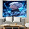Personalized Name Gojo Satoru Tapestry, Wall Hanging Tapestry, Pattern Tapestry for Dorm Bedroom Living Room Wall Art Photography Backdrop