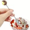 Stainless Steel Coffee Spoons Colorful Designs Salad Mixing Spoon Durable Donut Spoon  Restaurant
