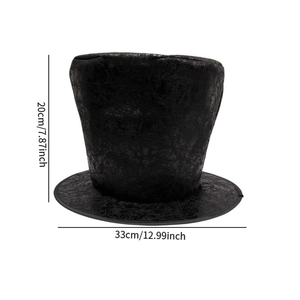 Extra Tall Flat Top Magician Hat Soft Stage Performance Hat  Party Festival Headpiece