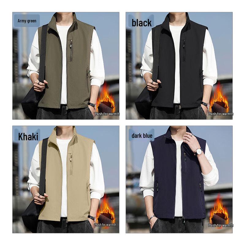 EASTERN CAMEL Men's Warm Stand Collar Fleece Vest