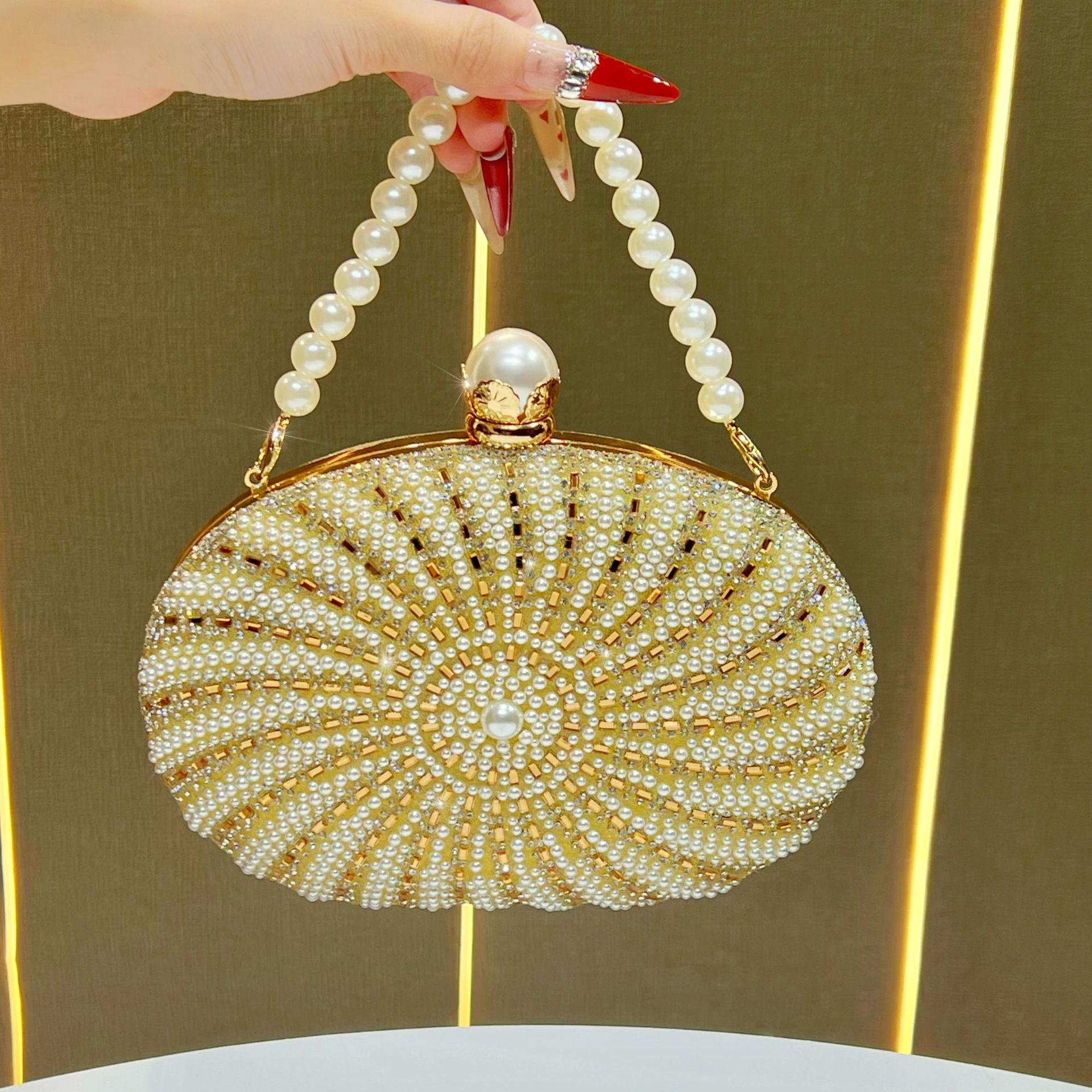 

Pearl Beaded Glitter Clutch Purse Fashion Banquet Bag Luxury Women Handbag Wedding Party Evening Bag Shoulder Crossbody Bag