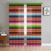 Mexican Stripes Colorful Stripes Sheer Curtains for Living Room Decoration Window Curtain Kitchen Tulle Voile Organza Drapes