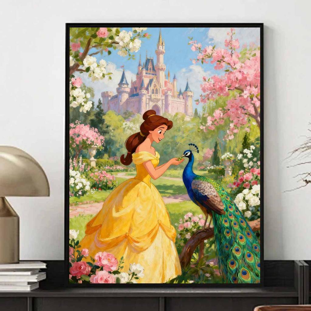 Disney 5D Diamond Painting Kit Beauty and Peacock Garden Home or Office Home Decor Art Diamond Painting Kit