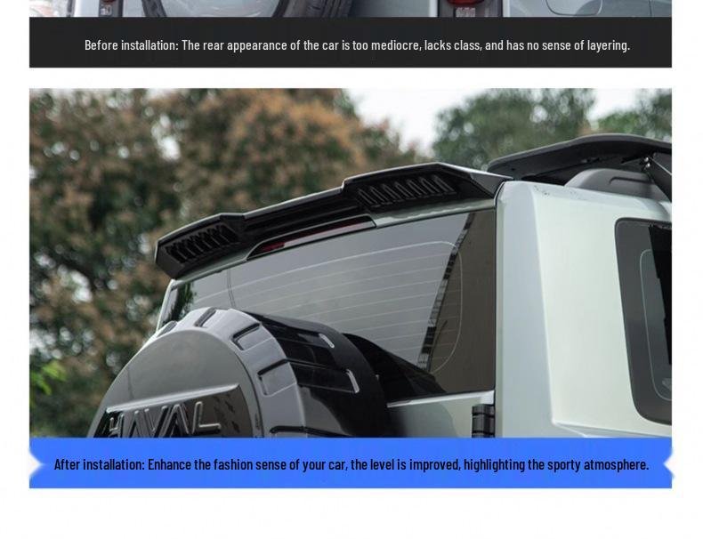 Haval Raptor MC Style Tail Wing - Gloss Black, No-Drill Installation