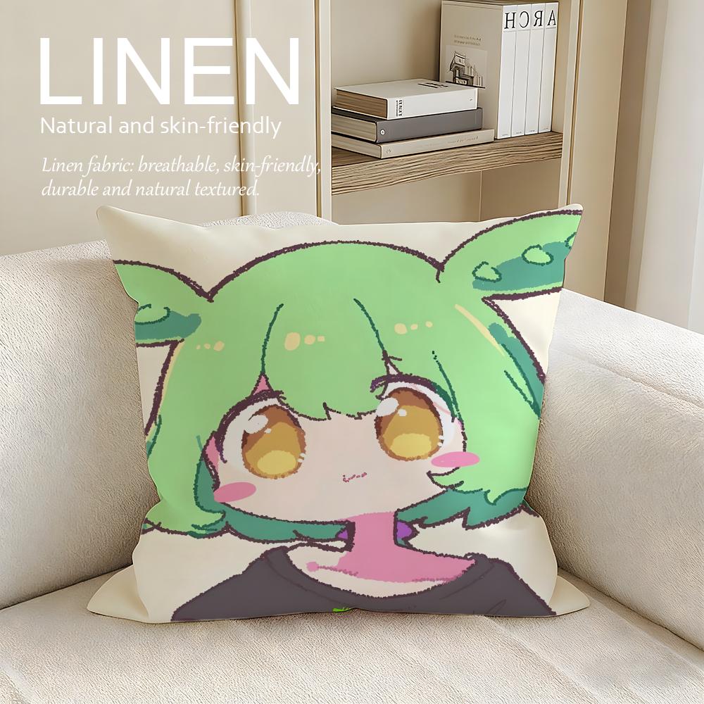 Cute ZZundamon Anime Cushion Cover Pillowcase Set Pcs x x Breathable Washable Sofa Cushion Cover