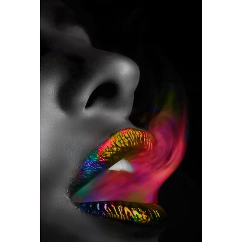 

1pc Black Women and Red Lip Poster African Women Portrait Canvas Prints Wall Art Pictures For Living Room Artwork Pictures 21cm×30cm NoFrame