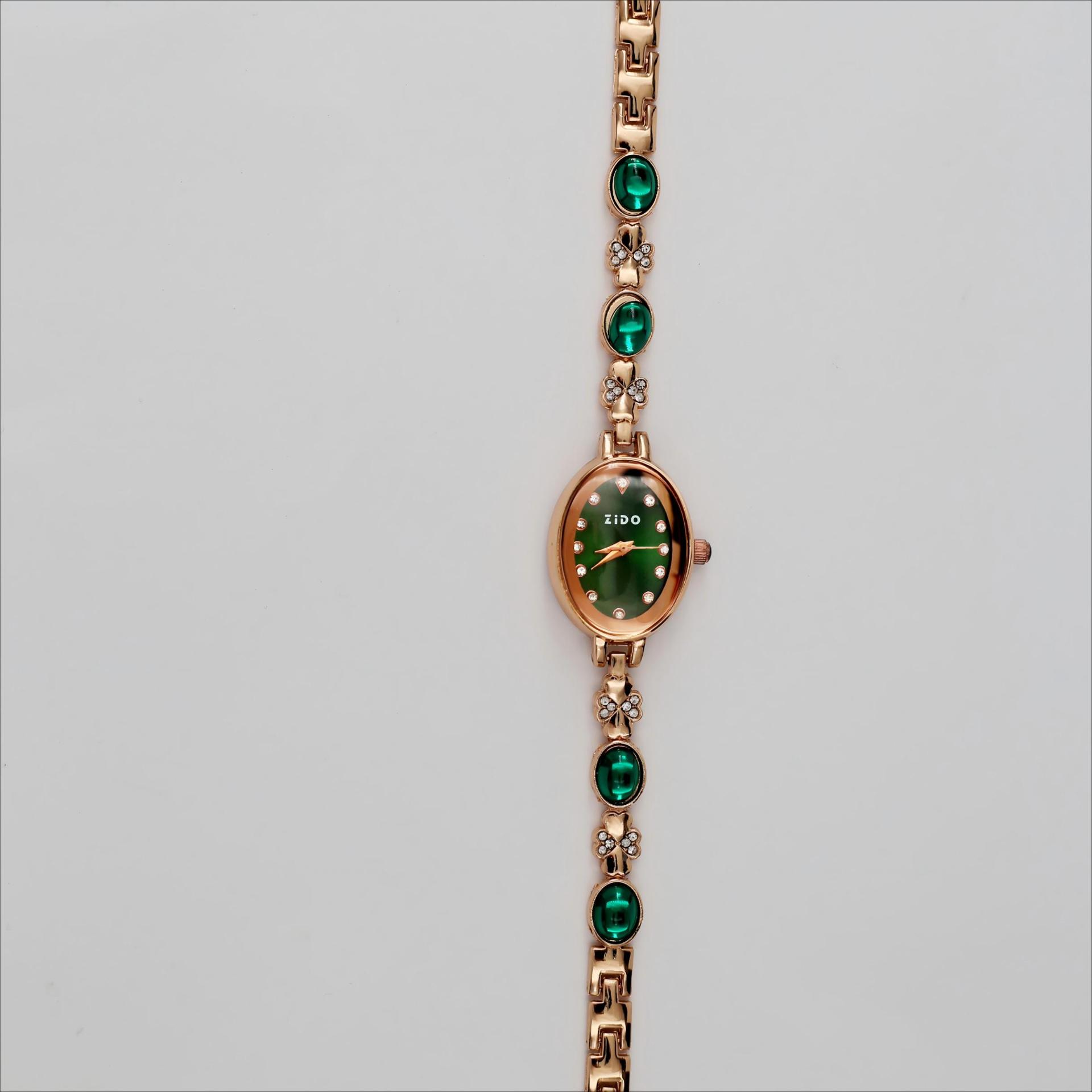 High Value Watch Women S Fashion Temperament Light Luxury Quartz Diamond Oval Women S Watch 1406 no gift box