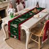 33*183cm Christmas Table Runner Set - Linen-Look Digital Print Holiday Decor for Dining Tables & Cabinets
