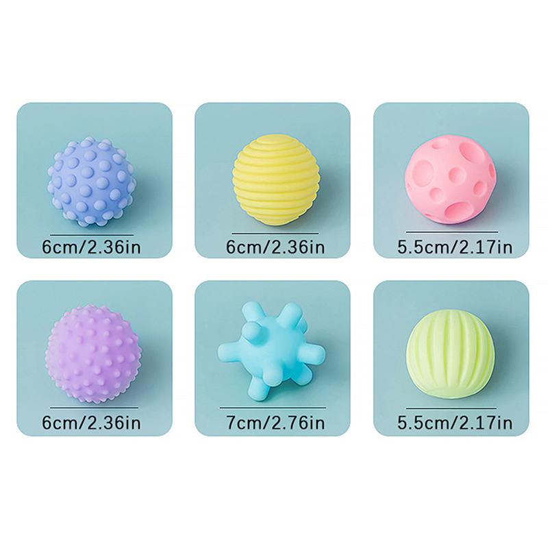 6Pcs Baby Toys Sensory Balls For Children Textured Hand Touch Ball Soft Massage Ball Infant Rattle Senses Toys Educational Bath