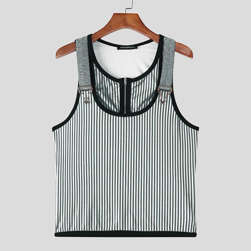 INCERUN Sommer Herren Ärmellos Gestreift Patchwork Lässig Sport Tanktops Weste