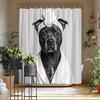 Pitbull Bathrobe Shower Curtain - Black & White Dog Design, Includes Turban & Robe, Polyester, 70.8X70.8 Inches, Washable