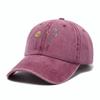Cappellino da Baseball Ricamato Floreale Retro Cotone Lavato Regolabile Cappellino per Coppia Cappellini da Baseball per Uomo Donna