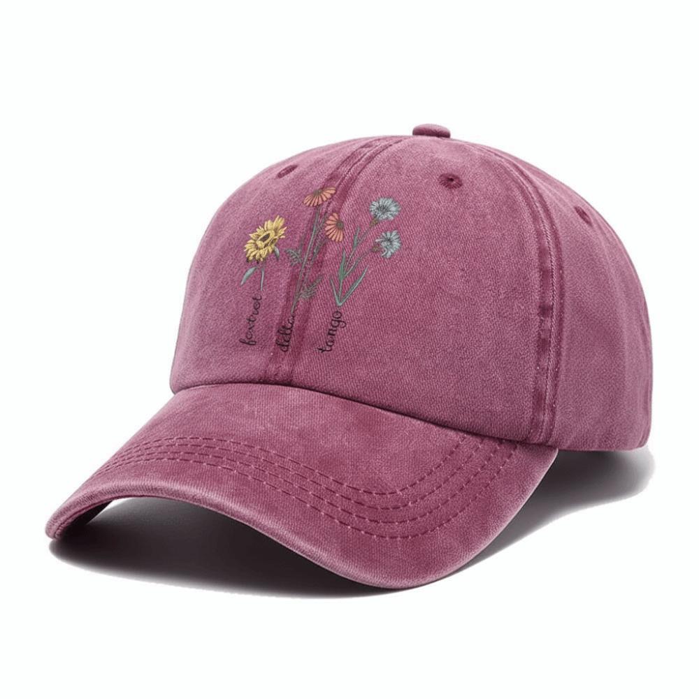 Cappellino da Baseball Ricamato Floreale Retro Cotone Lavato Regolabile Cappellino per Coppia Cappellini da Baseball per Uomo Donna