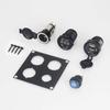4 In 1 ON/OFF Charger Socket Panel Dual USB Socket Power Outlet & LED Voltmeter &Cigarette Lighter Socket& LED Switch
