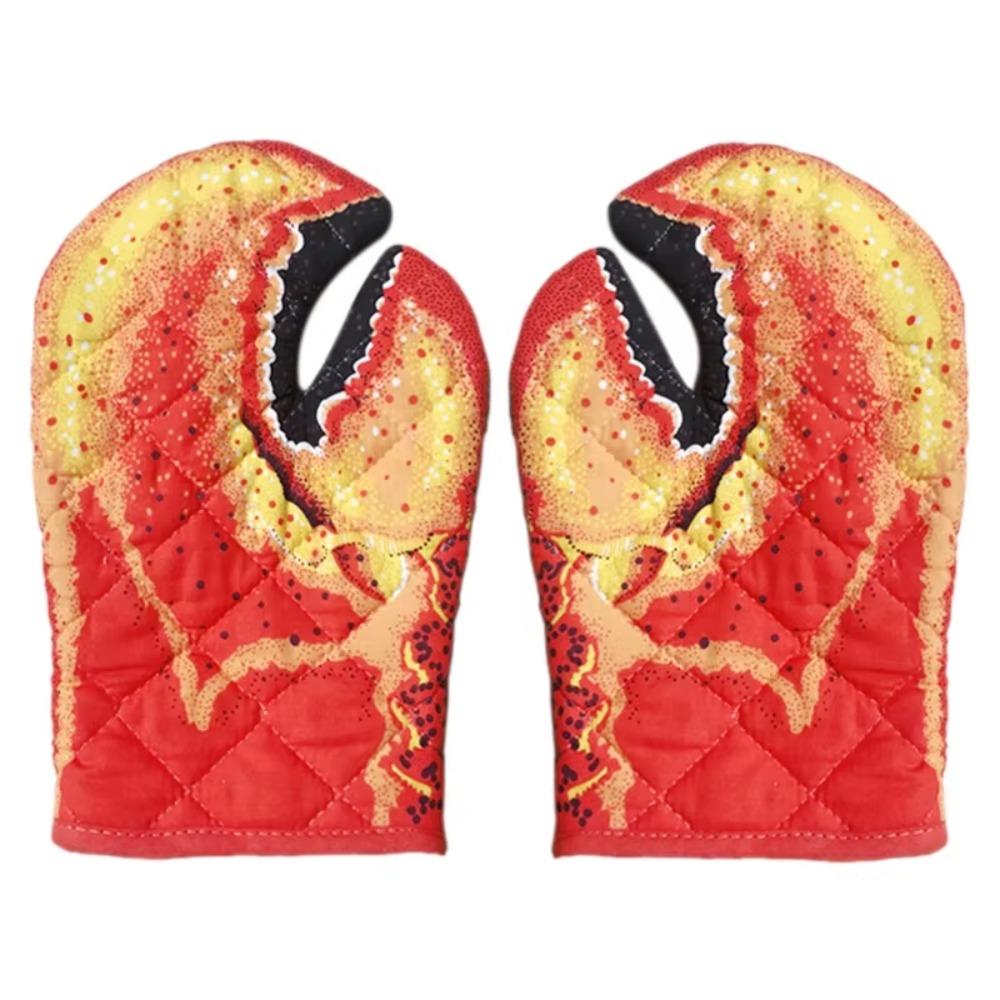 Thickening Crab Shape Oven Gloves Versatile Oven Mitt Kitchen Accessories Heatproof Mitten  Kitchen