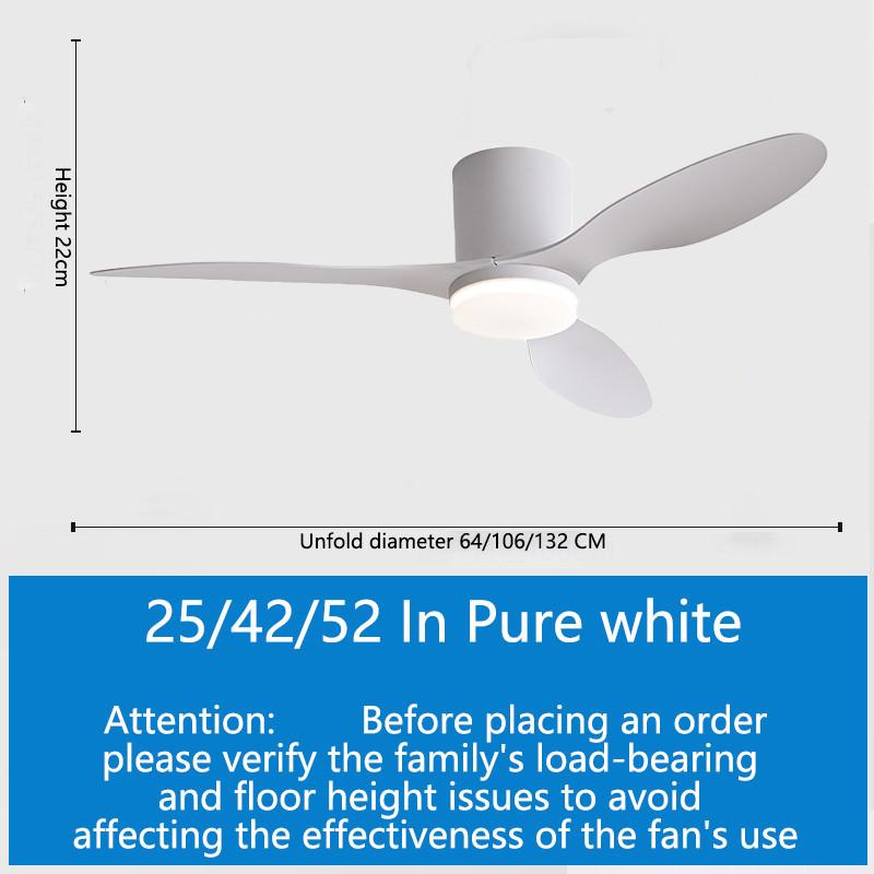 25/42/52in 3 Blades DC Motor Silent Ceiling Fan Lamp Smart Ceiling Fan Light Stepless Dimming LED Lighting Fan