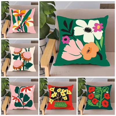 Plants And Flowers Pillow Case Home Decor Throw For Sofa Bed Car Room Decor Gift Idea