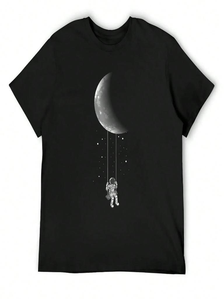 Astronaut - Weltraum Mond Schaukel - Sterne Galaxie Astronaut Universum Weltraum T-Shirt Koreanische Mode T-Shirts Mann unisex T-Shirt