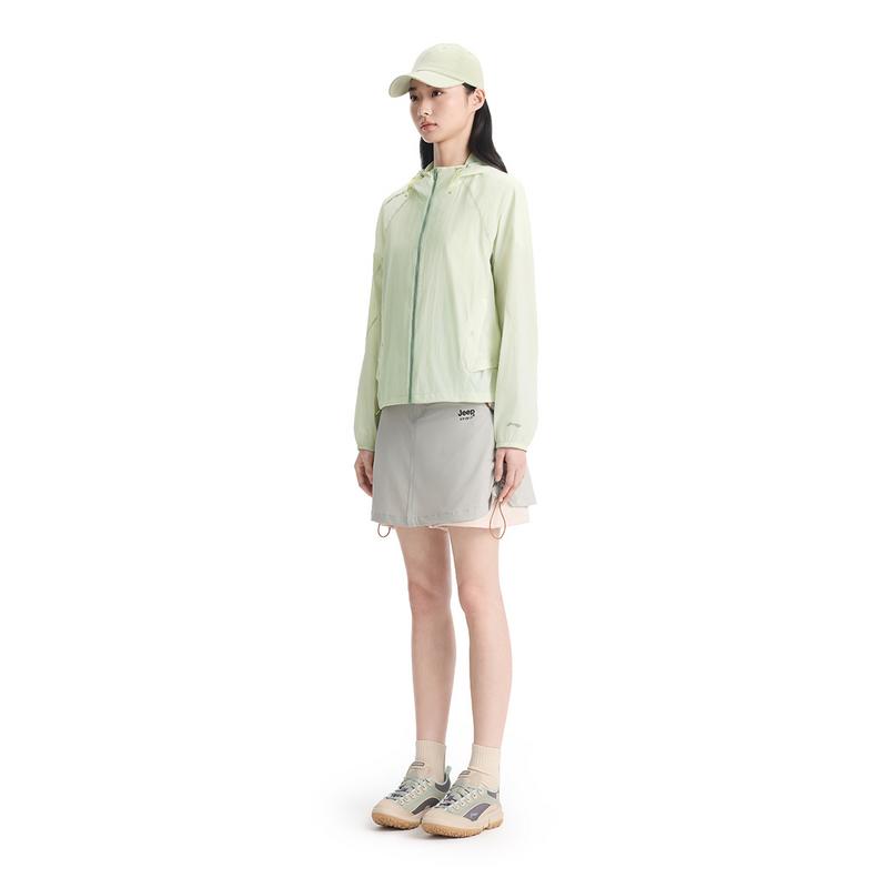 Li Ning Outdoor CF Water-Resistant Lightweight Cooling UPF 50+ Sun Protection Jacket Women jackets White Green AFDW208-3