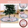 Festive Christmas Tree Skirt With Charming Elderly Forest Design In Red And Black Checkered Pattern