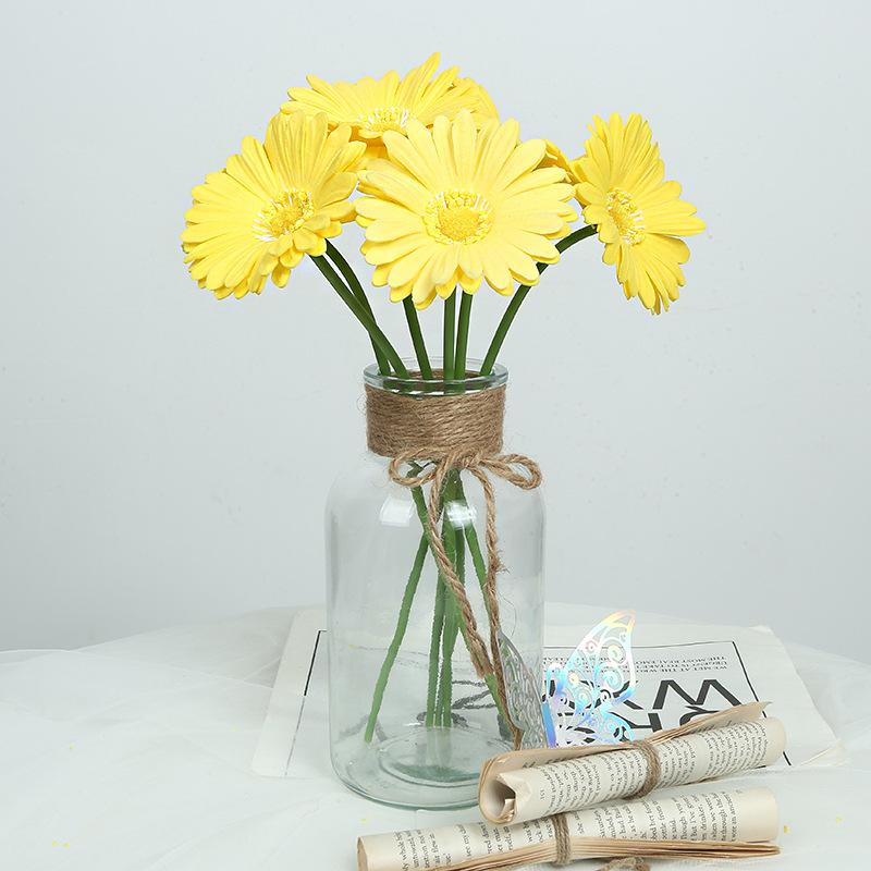 Pu Single Gerbera Home Decoration Simulation Chrysanthemum Ornament Flower Row Table Flower Ornament Decorative Flower