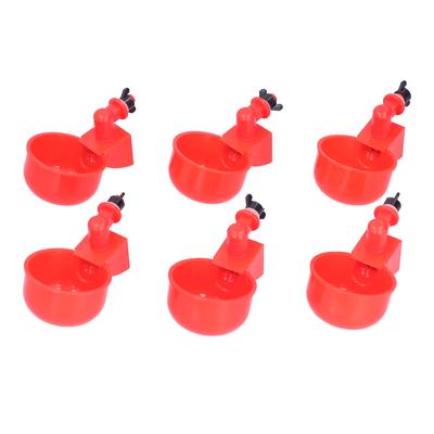 6PCS Abreuvoirs à Poulet 1 8in Type Bol Portable Acier Inoxydable Ressort Arrosage Automatique Abreuvoir à Eau pour Poulets