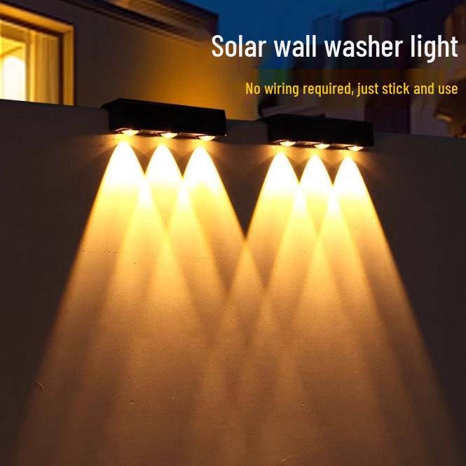 Waterproof Solar Wall Lamp: Outdoor Courtyard Light with Automatic Induction and Decorative Night Illumination.