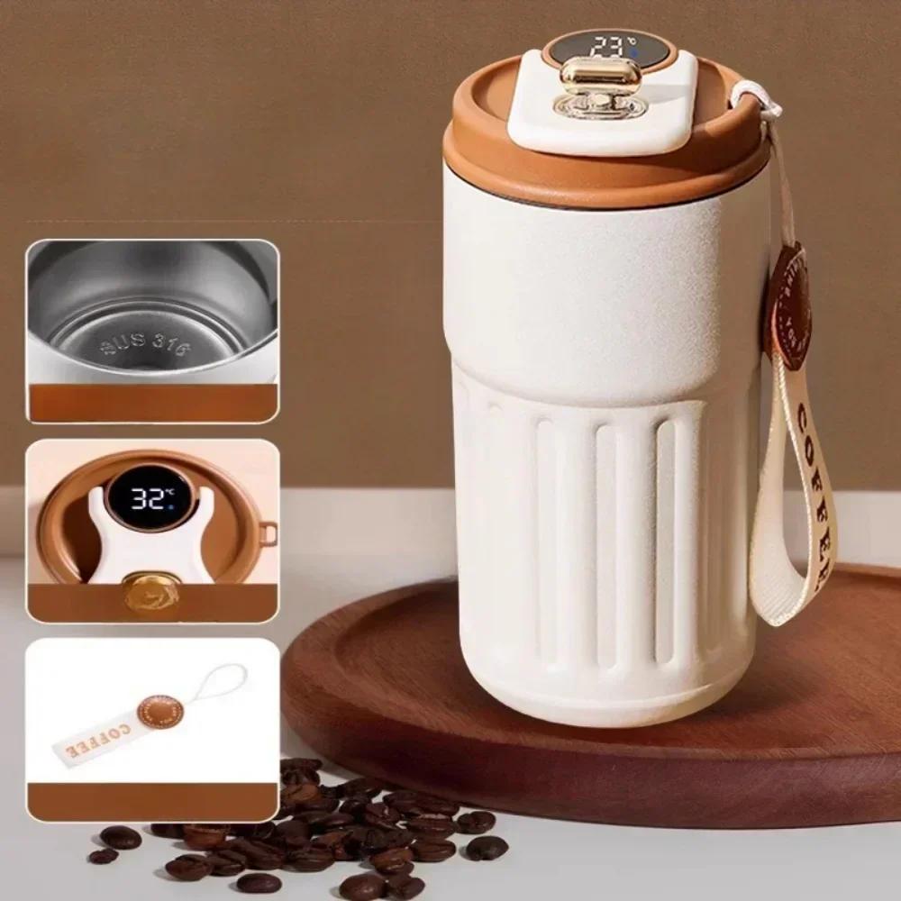 Thermal Mug Thermos Bottle Smart Display Temperature 316 Stainless Steel Vacuum Cup Office Coffee Cup Business Portable 450ml