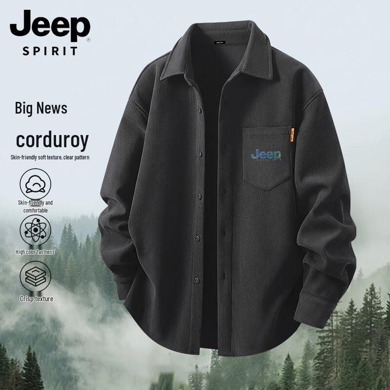 

JEEP SPIRIT Men s Corduroy Long-Sleeve Casual Shirt 2XL
