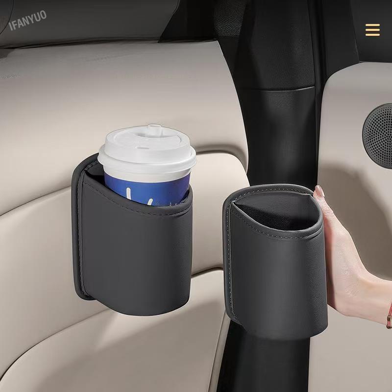 Car Cup Holder Leather Back Seat Organizer Car Cup Holder Multifunction Storage Auto Back Seat Tray for Drinks Accessories