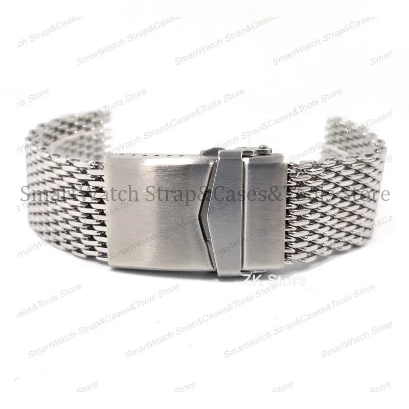 4.0 Cinturini in Acciaio Inossidabile Spesso a Maglia di Squalo per Seiko Fibbia Regolabile Solida Cinturino per Orologio Subacqueo 18/20/22mm Braccialetto di Lusso