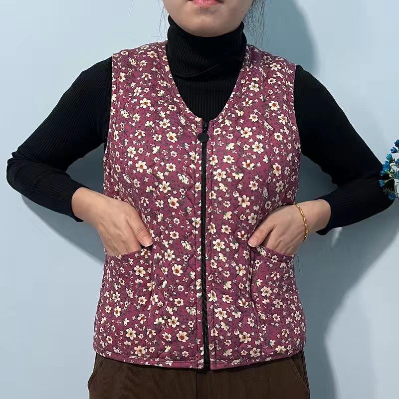 2 Winter New Fleece Fleece Cotton Vest Women's Lamb Fleece Fur Integrated Thermal Vest Mother Coat