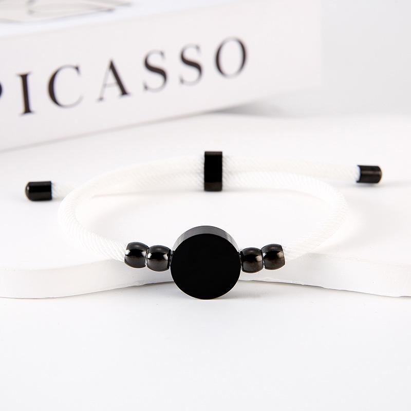 Stainless Steel Multi-Color Adjustable Bracelet with Round Tag for Laser Engraving, 15mm Hole