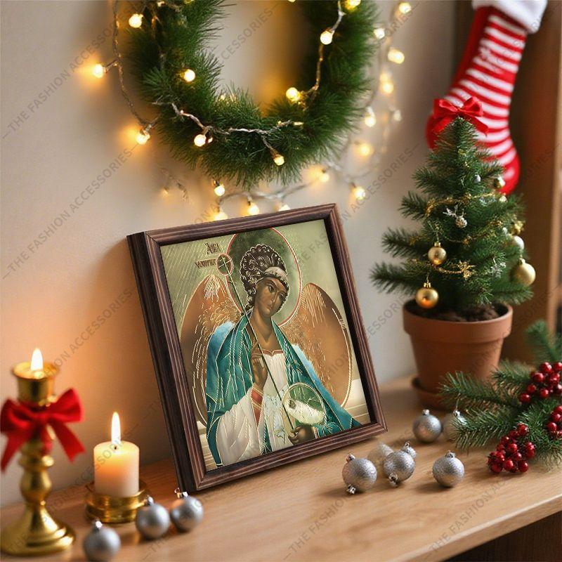 Decorative Painting of Orthodox icons,Consecrated Icon "Guardian Angel",Photo Frame painting,Christian Wall Art,20cm*20cm,Spiritual Decor Gift