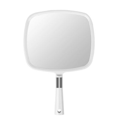 Snowflake Large Hand Mirror with Handle Handheld Mirror Hairdresser Mirror (White)