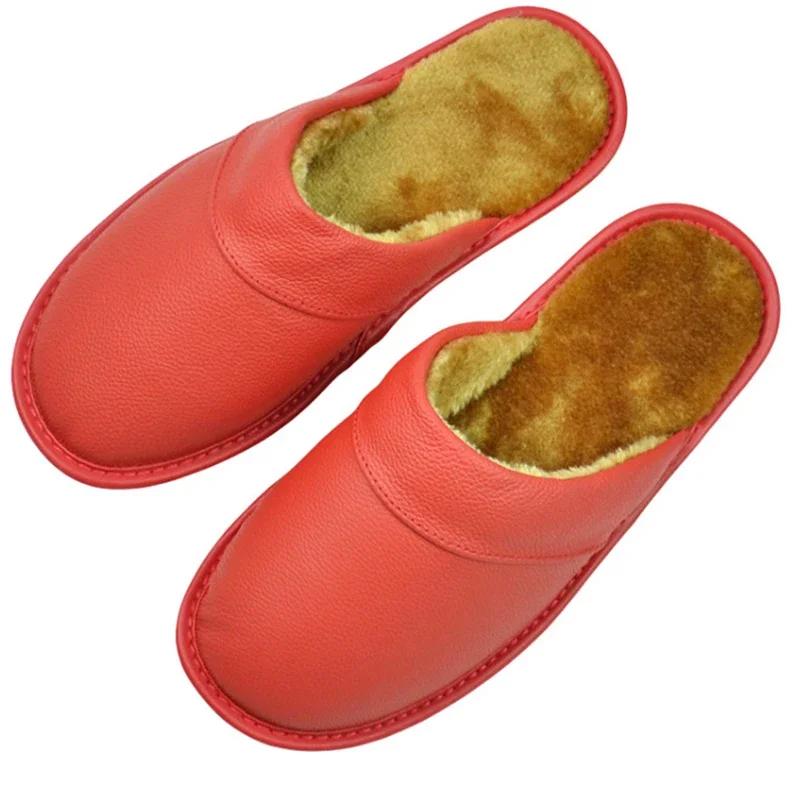 Тапочки из натуральной коровьей кожи для пар — фото 8