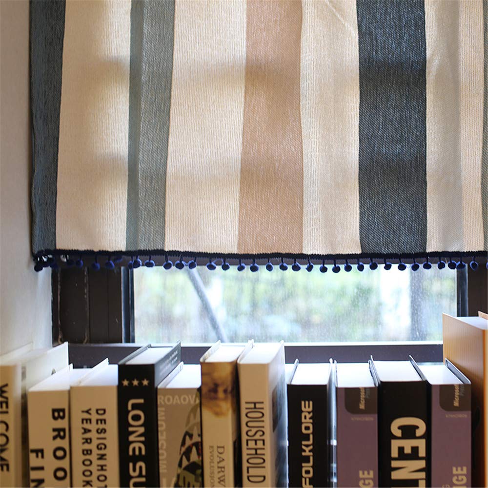 WPKIRA Blackout Cafe Short Nordic Colorful Striped Curtains for Small and 1 145cm Wide x 40cm Long Curtains, Curtains, Windows, Cafes, Kitchens,