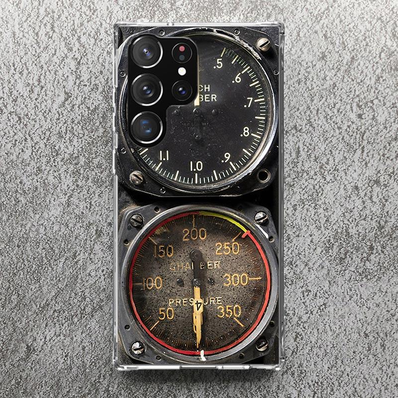 Aviation Aeroplane Helicopter Cockpit Instrument Phone Case For Samsung Galaxy S25 S24 S23 Ultra S22 Plus S21 S20 FE S10 + S25Ul