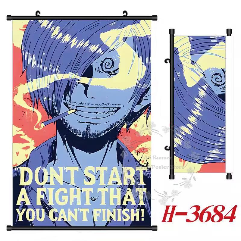 P-One P-Piece Hd Poster Scroll Painting Peripheral Hanging Painting Bedside Living Room Background Wall Cloth Painting