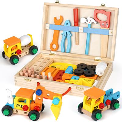 Tischlerspielzeug, Montagespielzeug, Montessori-Holzspielzeug, Lernspielzeug, Werkzeugspielzeug, 3, 4, 5, 6, 7, 8 und beliebtes Mädchenspielzeug, wird mit einer Geschenk-Aufbewahrungsbox geliefert