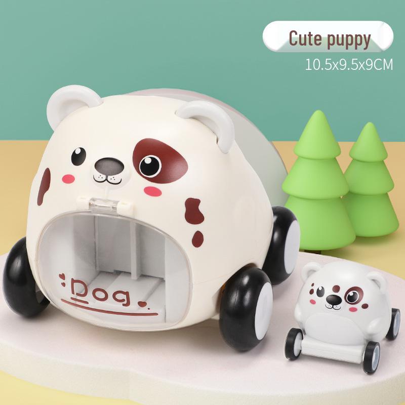 Animal Ejection Car Toy for Kids - Cute Inertial Pet Vehicle for 2-3 Year Olds