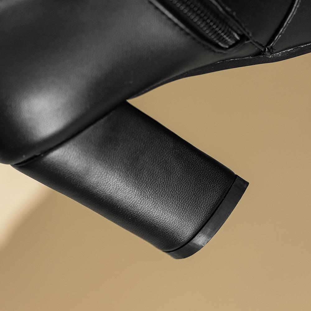 Nové Zimní Sladké Černé Bílé Dámské Kozačky po Koleno Sexy Čtvercové Vysoké Podpatky Dámské Jezdecké Boty Plus Malé Velké Velikosti