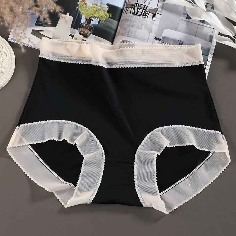 Big Size Female Summer Lace Ice Silk High Waist Shrink Belly Invisible No Mark Briefs
