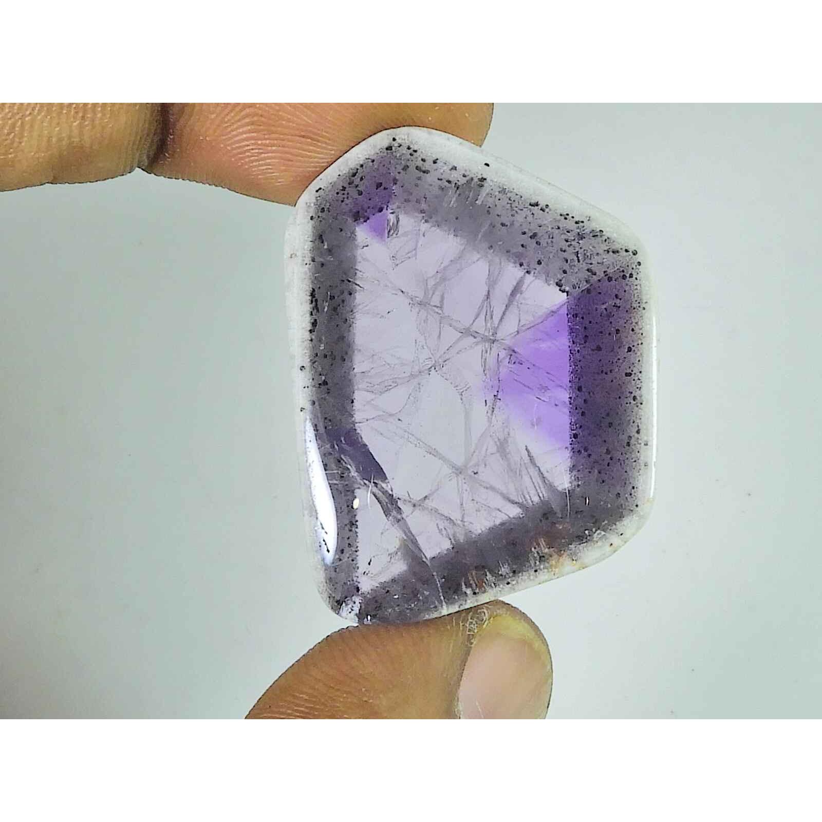 

AAA Natural Trapiche Amethyst Fancy Slice Loose Gemstone 46Cts 25X35X05MM SK-3613