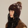 Hat Women's Fashion Snowflake Range Knitted Wool Hat Autumn and Winter Windproof Warm Casual Hat