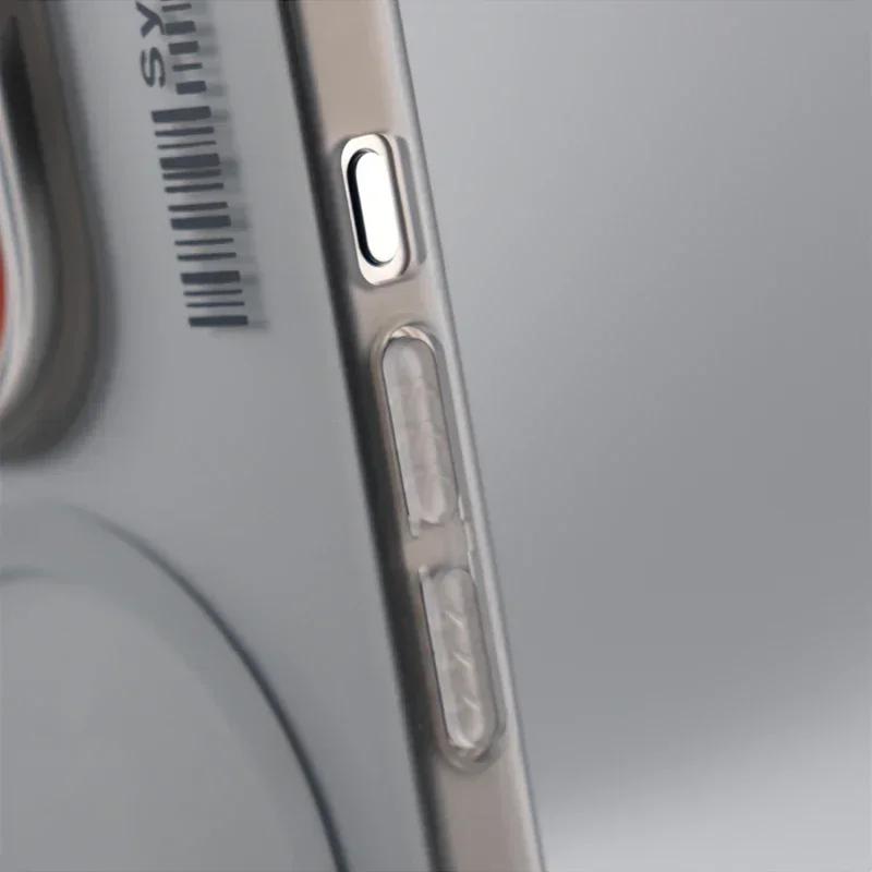 Ultra Thin Frosted Barcode Wireless Charging For MagSafe Case for iPhone 17 16 14 15 13 12 Pro Max Translucent Hard PC Cover