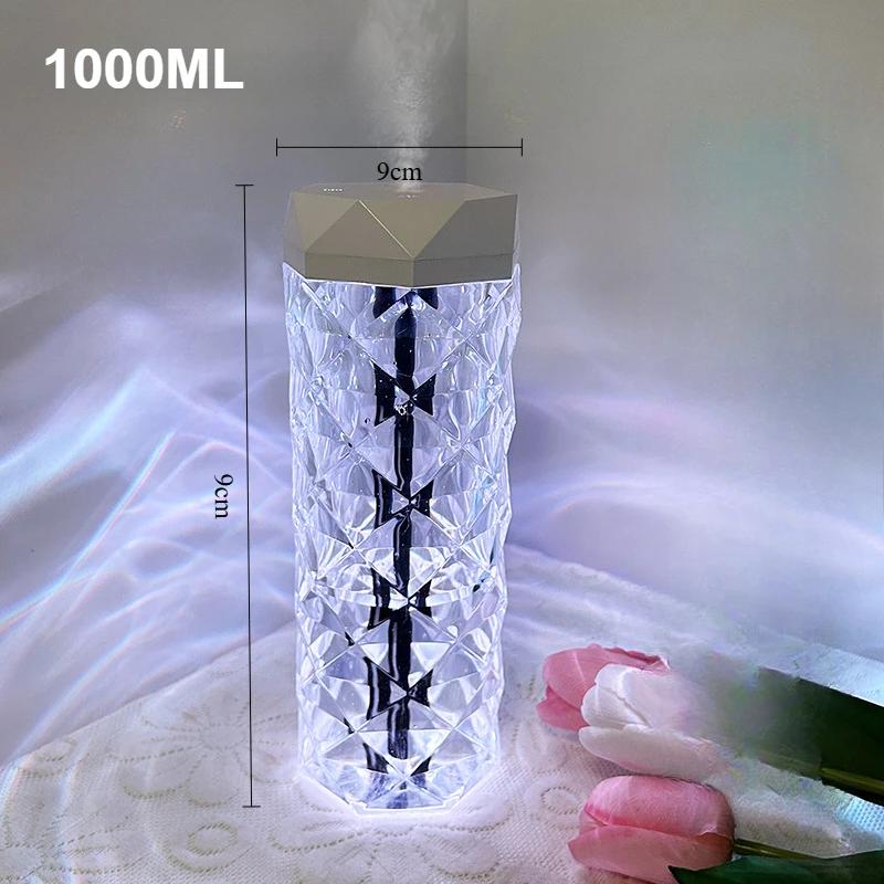 Kreativer Kristall Luftbefeuchter USB Schlafzimmer Schreibtisch Buntes Stimmungslicht Luftbefeuchter Ultraschall Leise Nebelerzeuger Diffusor