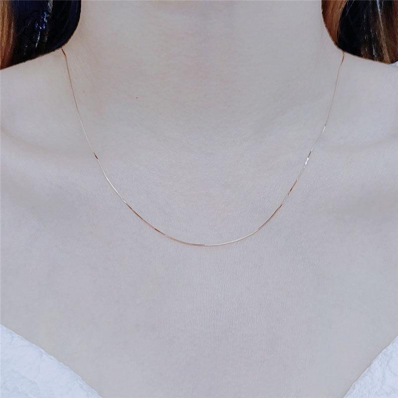 Rose Gold Plated Snake Bone Necklace Fashionable Foreign Exquisite Colored Gold Purple Gold Thin 3 Collarbone Chain